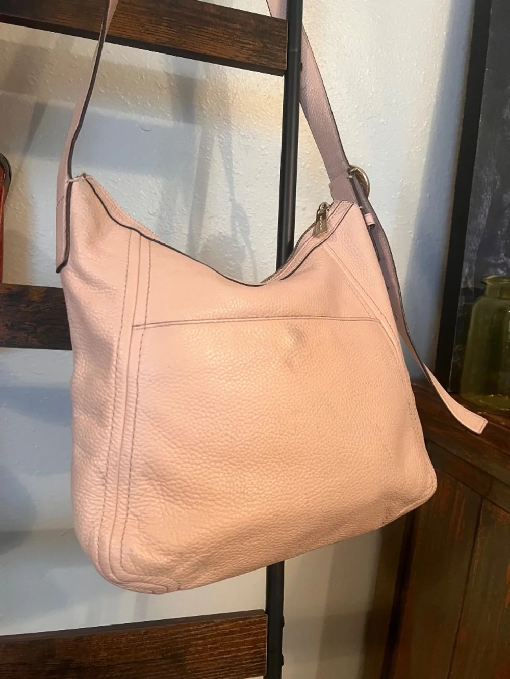 Michael Kors Blush Pink Leather Hobo Bag